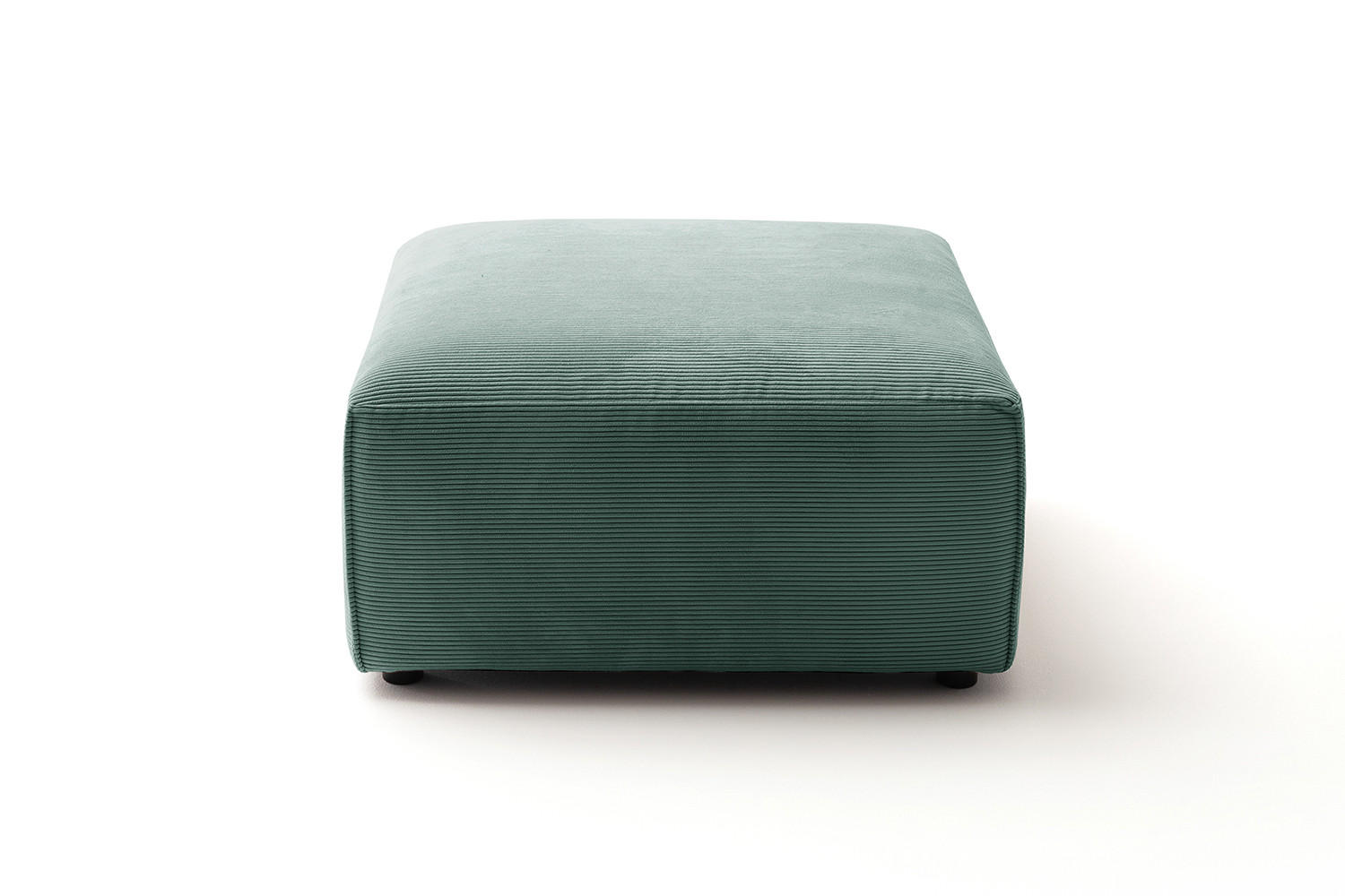 POLSTERHOCKER RANI Smaragdgrün Cord - Smaragdgrün/Schwarz, Kunststoff/Textil (80/42/80cm) - KAWOLA