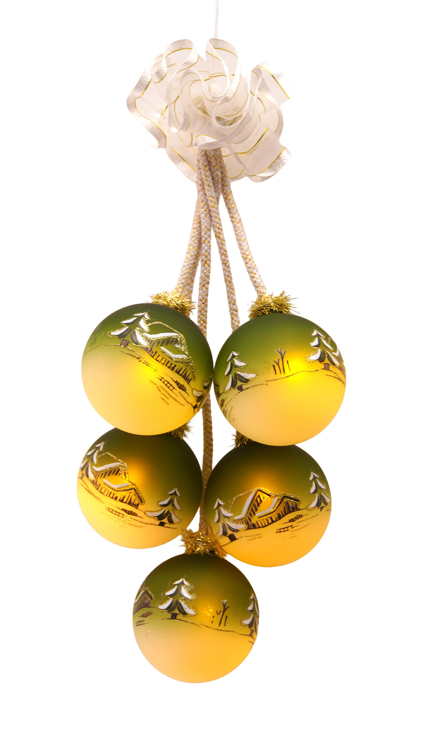 CHRISTBAUMKUGELN LED Leuchtgehänge Grün 8cm (Glas / 1 Stk.) - Grün, Glas (8/8/8cm)