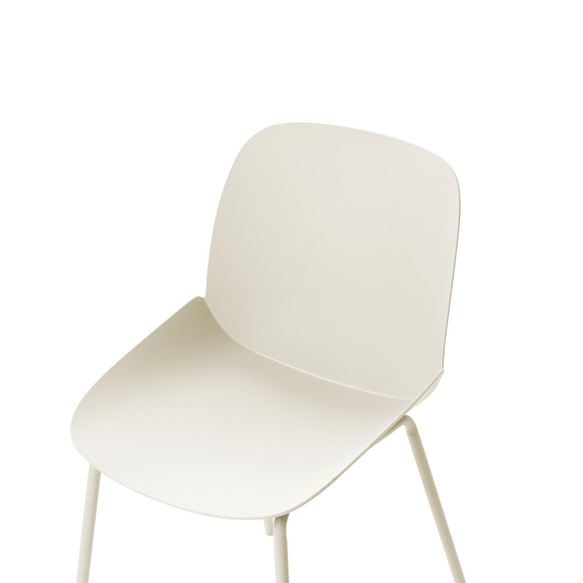 ESSZIMMERSTUHL 2er-Set Kunststoff Beige Milaca - Beige, Kunststoff/Metall (46/81/62cm) - Beliani