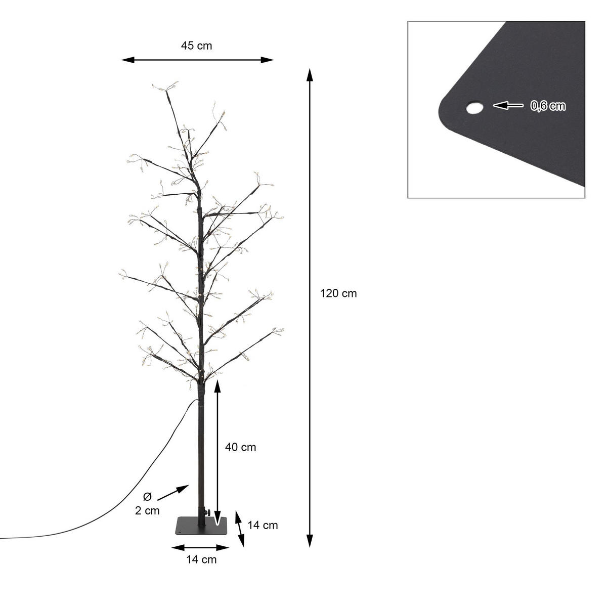 WEIHNACHT Baum - Braun, Kunststoff (45/120/45cm) - ECD-Germany