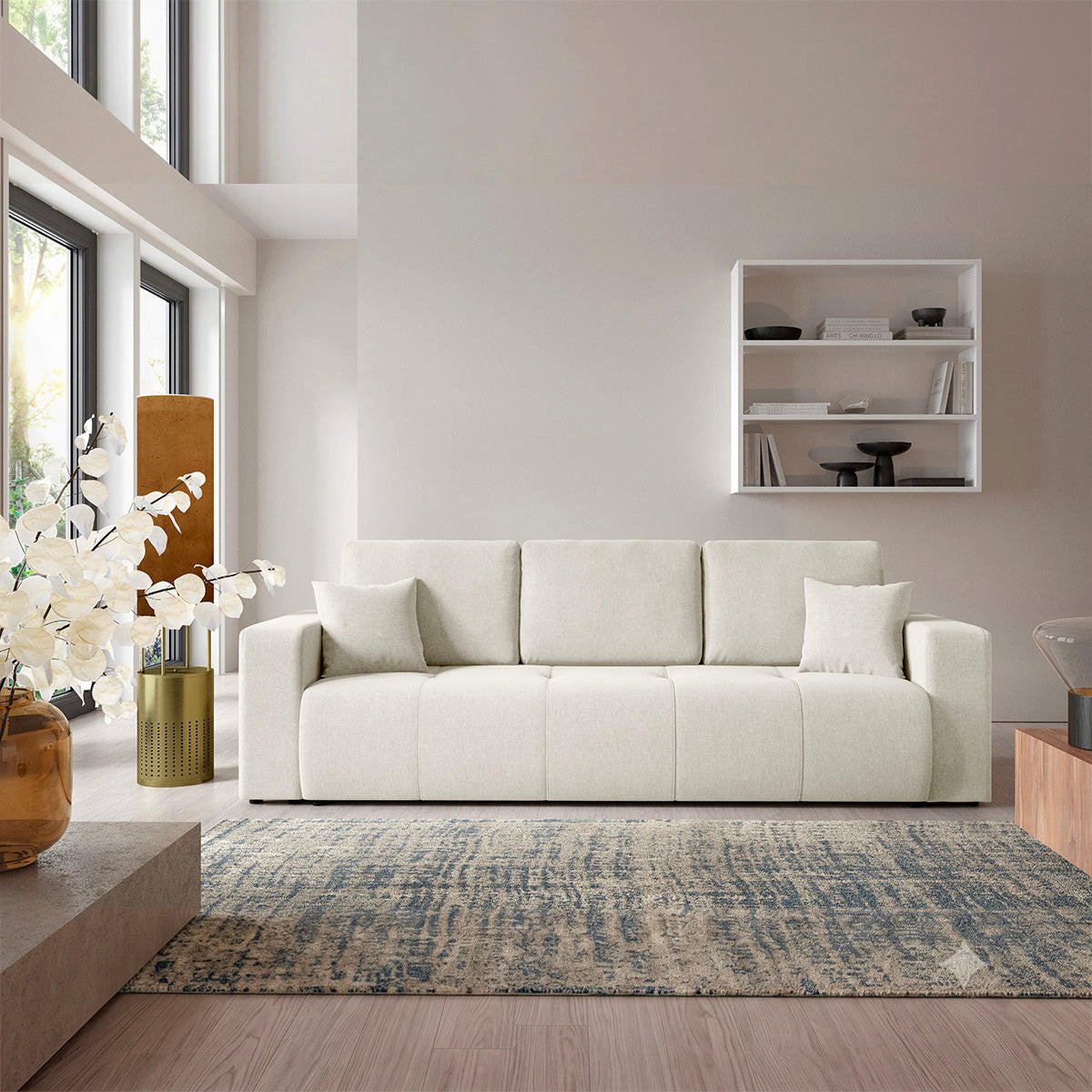 SOFA Giulia 3 Sitzplätze Weiß - Weiß, Holz (244/82/102cm) - Petits-meubles