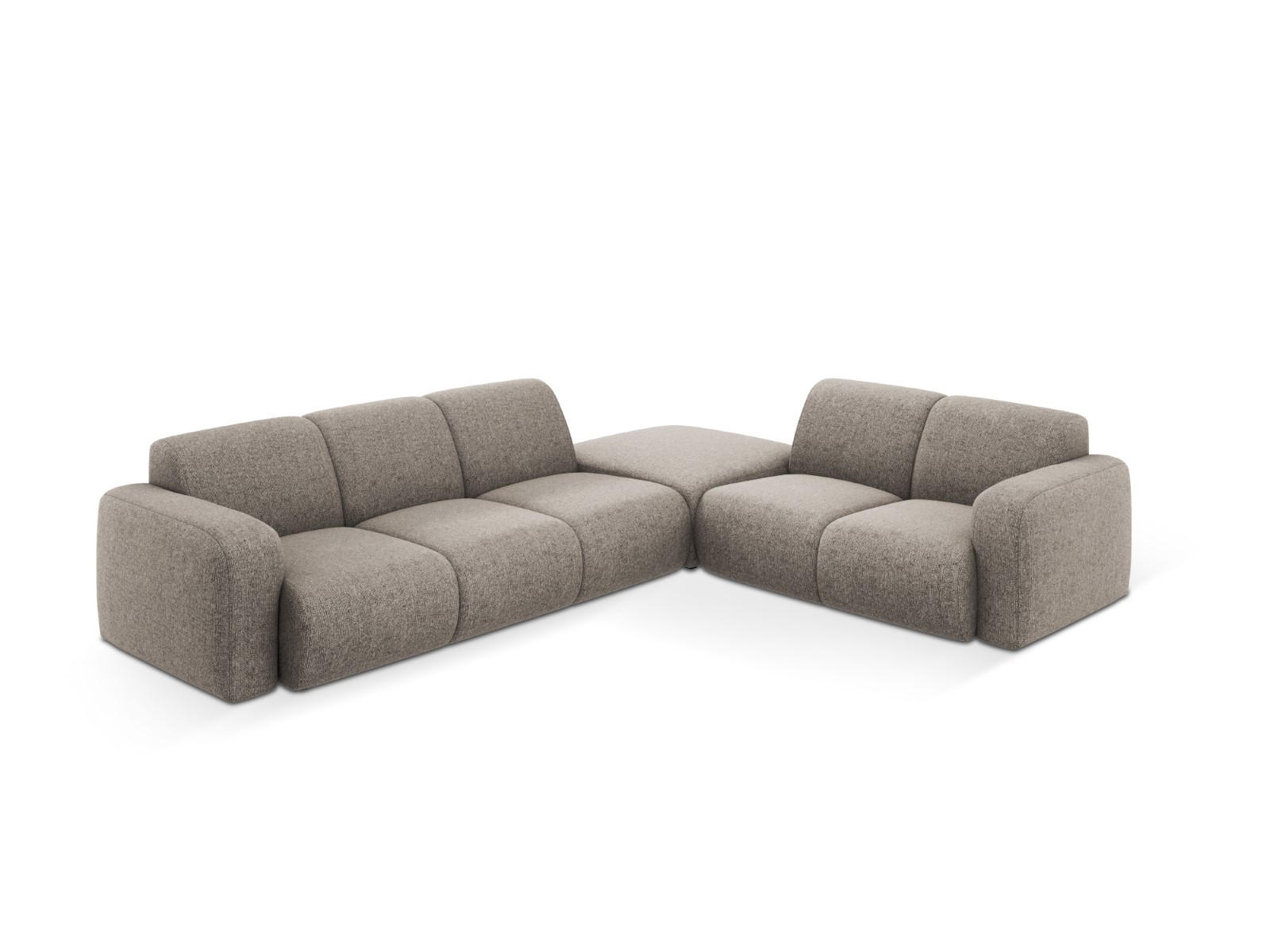 ECKSOFA rechts Molino aus Chenille-Stoff grau 6 Sitzplätze - Grau, Textil (250/315cm) - Micadoni