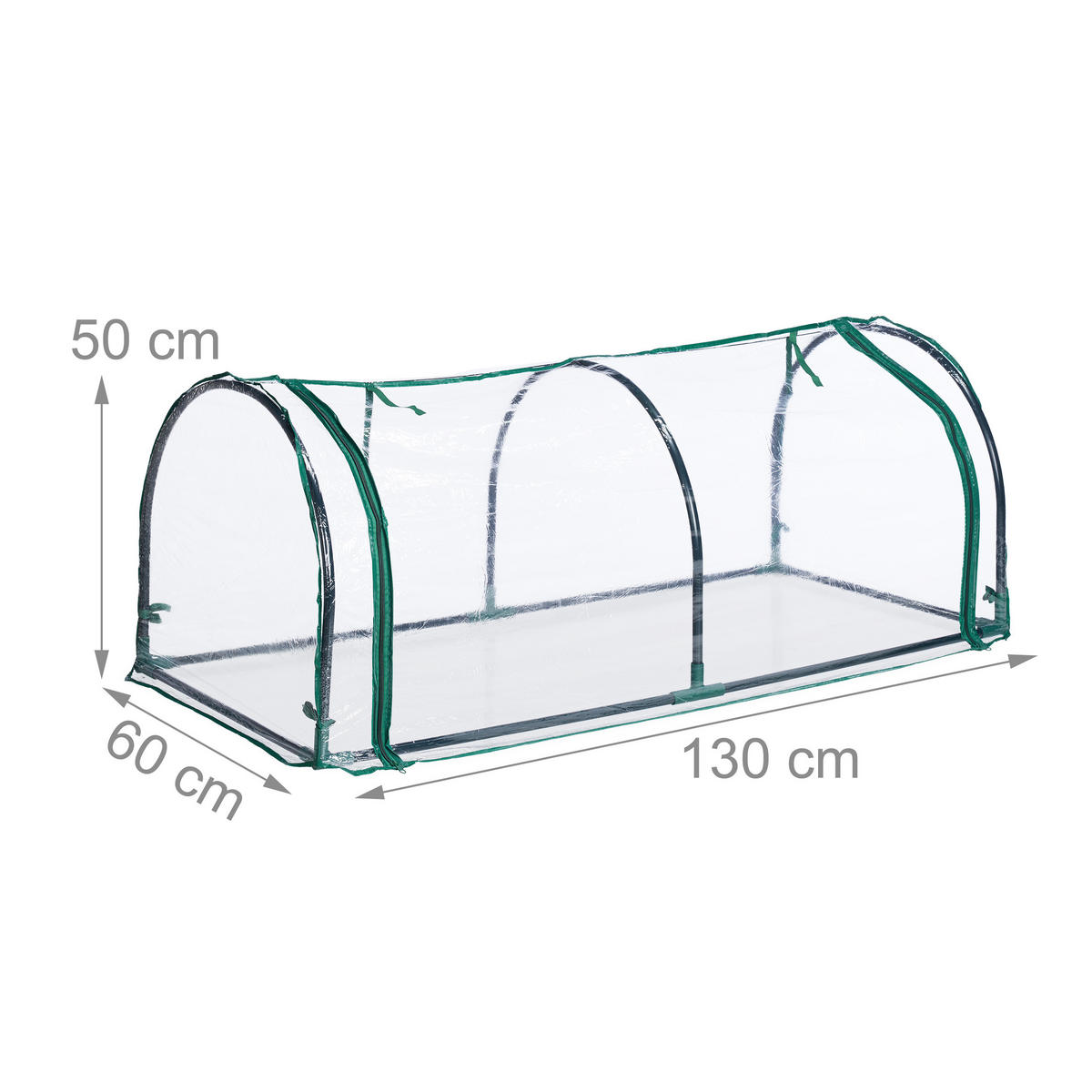 FÓLIOVÝ skleník - průhledná, kov/plast (130/50/60cm) - Relaxdays