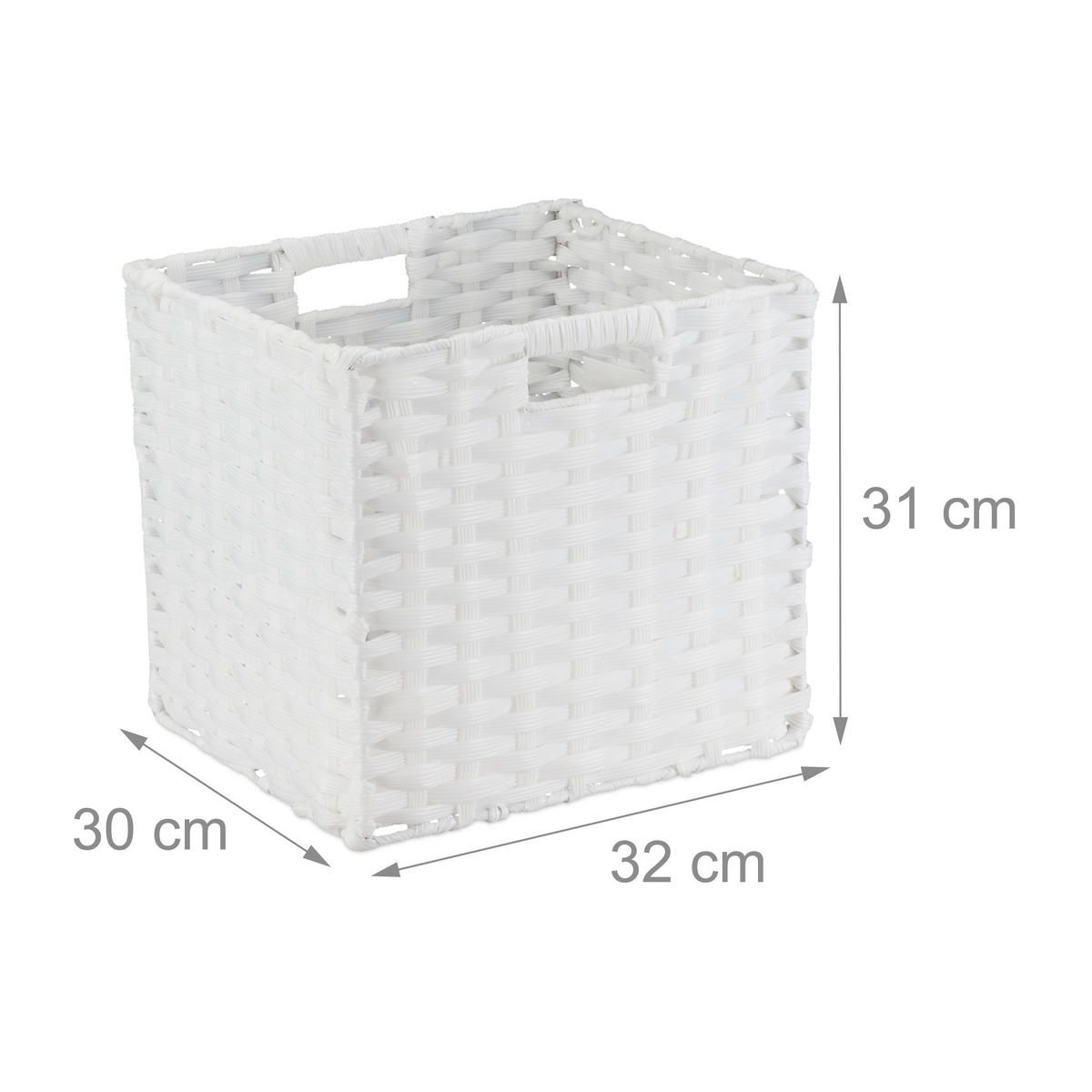 AUFBEWAHRUNGSKORB - Weiß, Kunststoff/Metall (32/31/30cm) - Relaxdays