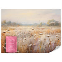 FOTOTAPETE für Esszimmer Wiese Pflanzen Retro Stil 150x105 - Gelb/Beige, Papier (150/105cm) - Muralo