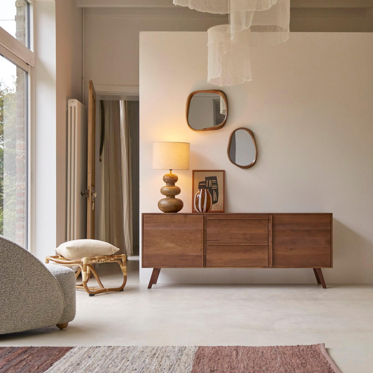 SIDEBOARD Niels Braun aus Akazie - Braun, Holz (175/70/45cm) - Tikamoon