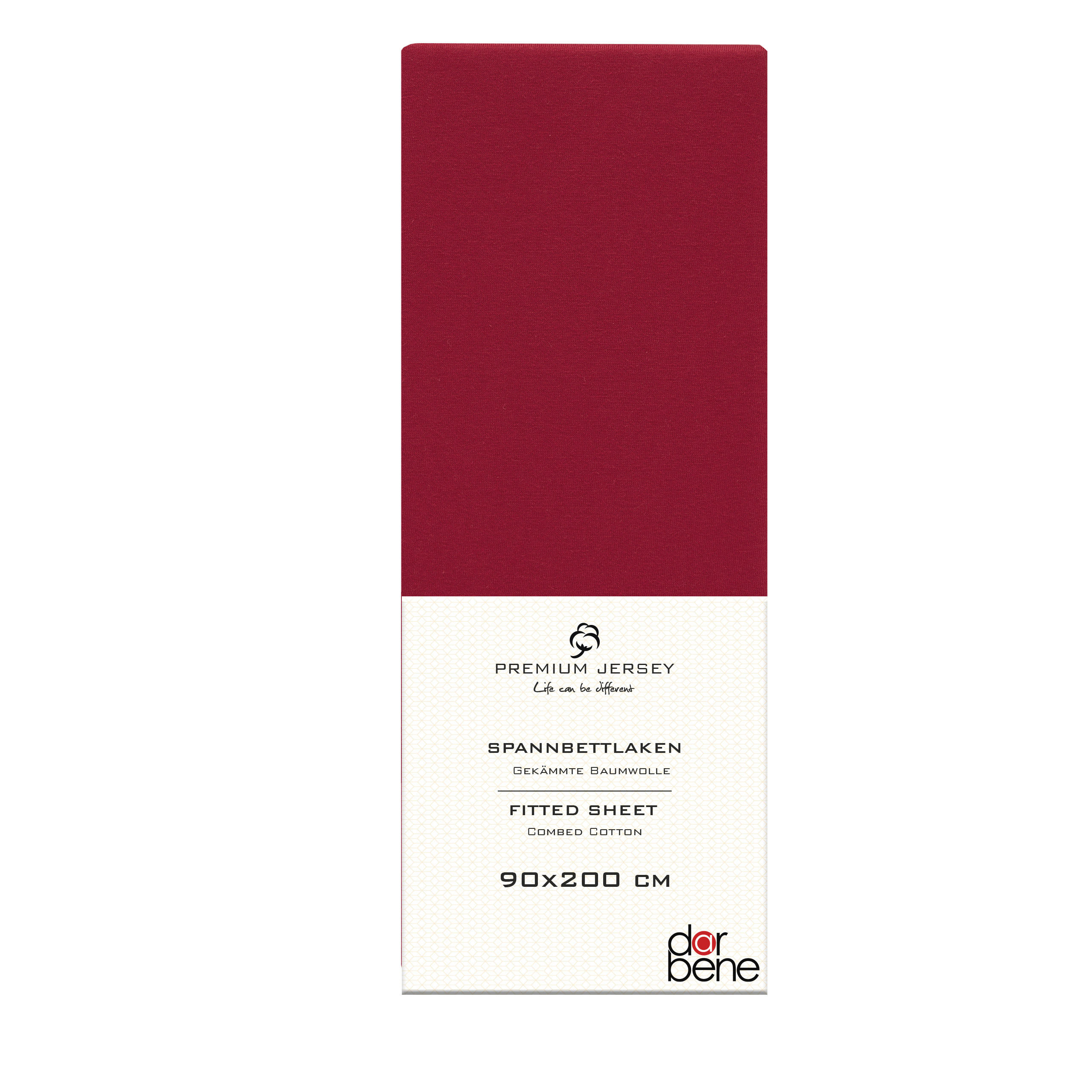 SPANNBETTLAKEN Premium Jersey Baumwolle - Hellrot, Naturmaterialien (90/200cm) - DarBene