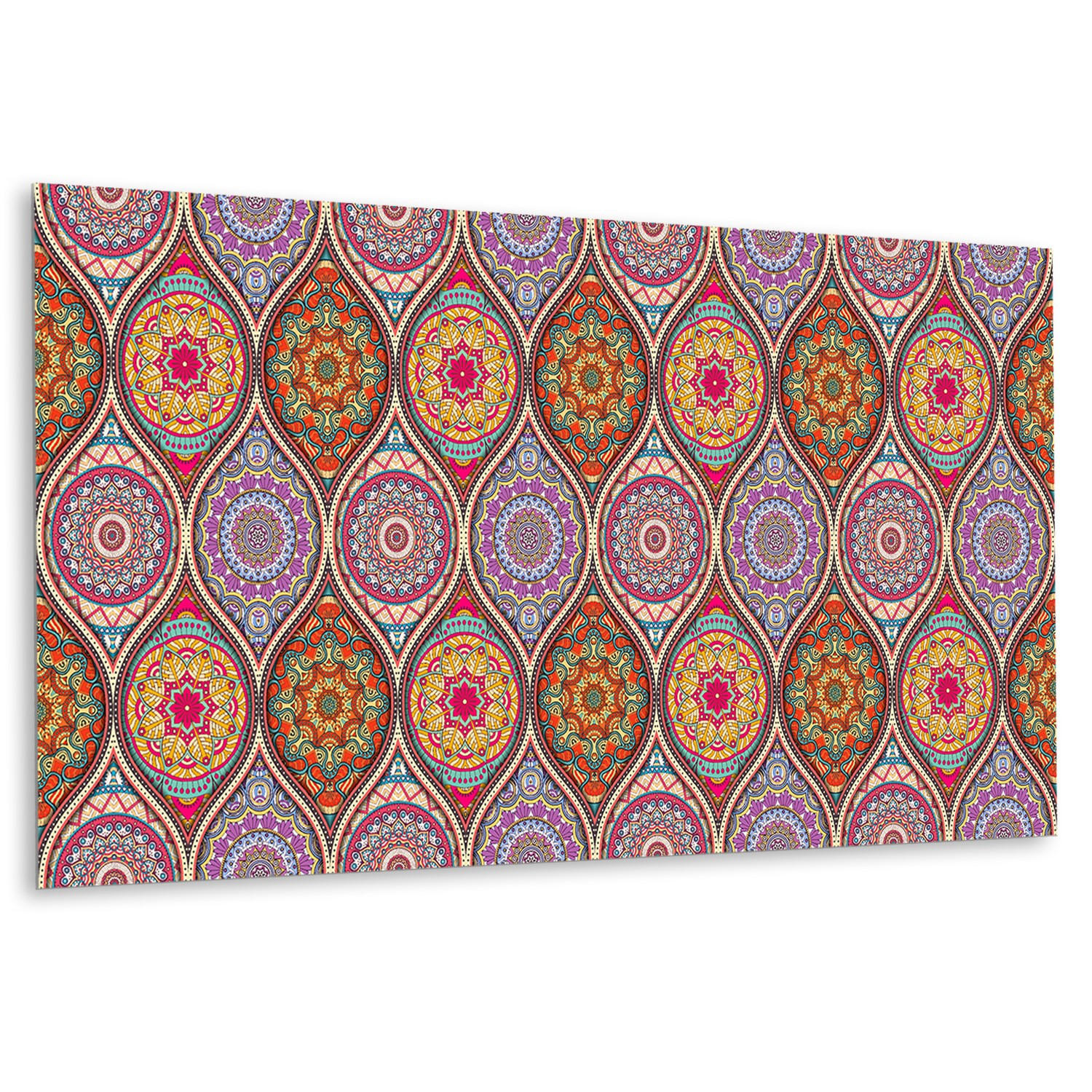 WANDPANEEL 100 x 50 cm Wunderschönes Mandala - Violett/Rot, Textil (100/1.6/50cm) - TULUP