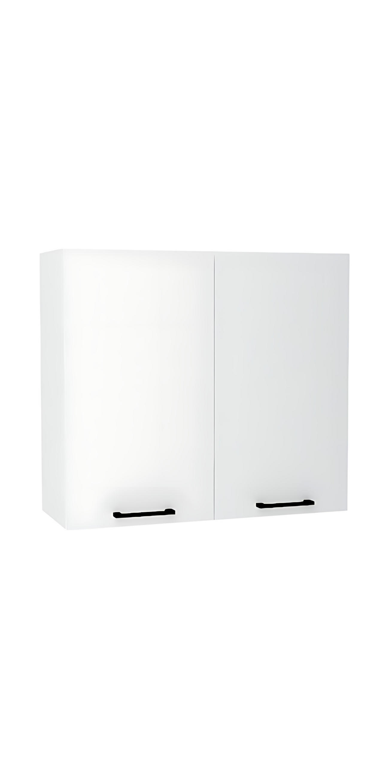 HÄNGESCHRANK W80 - Morvex - Stilvolle Wandlösung - Weiß, Holz/Metall (80/72/30cm) - ROYAL24_MARKT