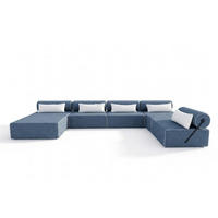 GARTENSOFA BALI XXL - Wetterfeste Balkonmöbel & Lounge Sofa Außen - Moderne Outdoor Couch für Garten - Balkon & Terrasse - Blau - Blau, Kunststoff (448/78/100cm) - Trada