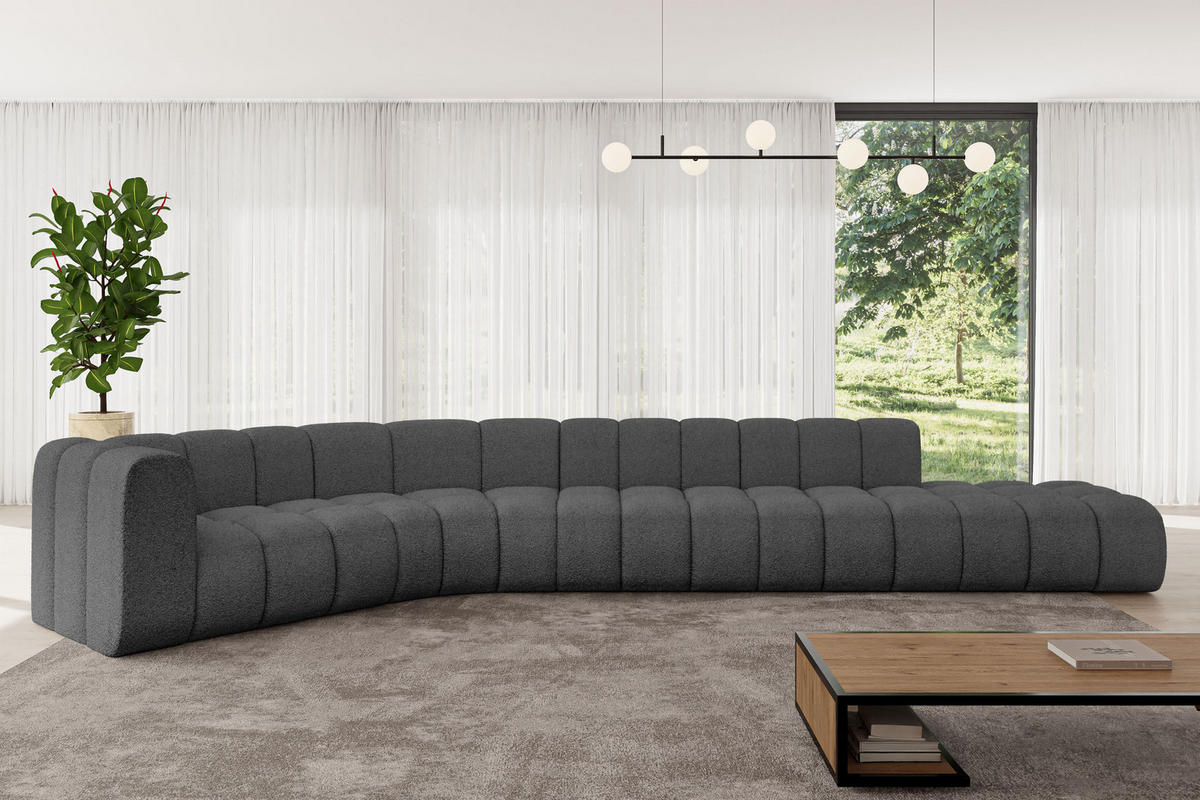 ECKSOFA modulares Sofa Tilmo-L2 - 490x194x70 cm Grau - Grau, Holzwerkstoff/Textil (490/194cm) - ALTDECOR