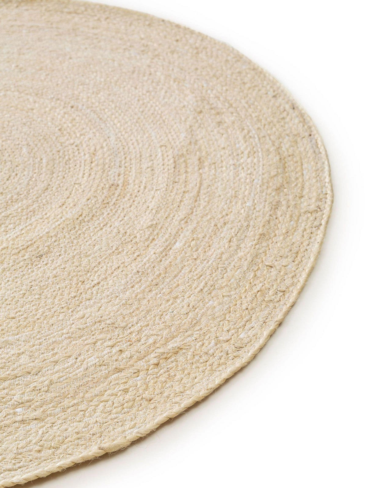 JUTOVÝ koberec Jutta Slonová kost/Zelená ø 160 cm - krémová, textil/přírodní materiály (160/1cm) - KUNSTLOFT