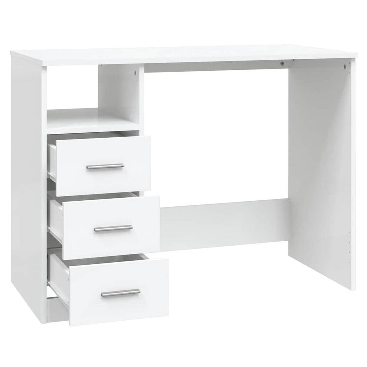 SCHREIBTISCH Mit Schubladen Weiss 102/50/76 Cm Holzwerkstoff - Weiß, Holzwerkstoff (102/50/76cm) - vidaXL