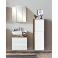 BADMÖBEL-SET 3-TLG. Vasto-03 - Weiß, Holzwerkstoff (115/200/35cm) - Lomado