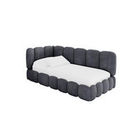 EINZELLBETT Jugendbett mit Bettkasten und Matratze H3/H4, Rechts - AVRY 80x200 Dunkelgrau - Titanfarben, Holzwerkstoff/Textil (80/200cm) - ALTDECOR