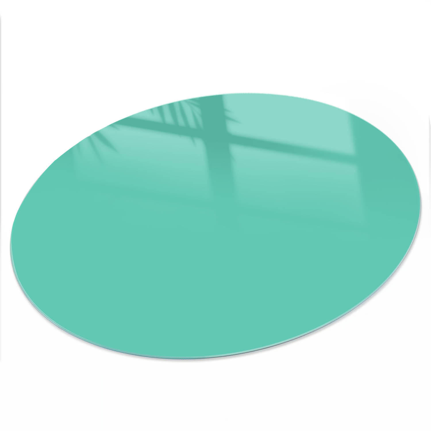 TISCHPLATTE fi50 cm – Starke Minze - Blau, Glas (50/50/0.4cm) - Wallfluent