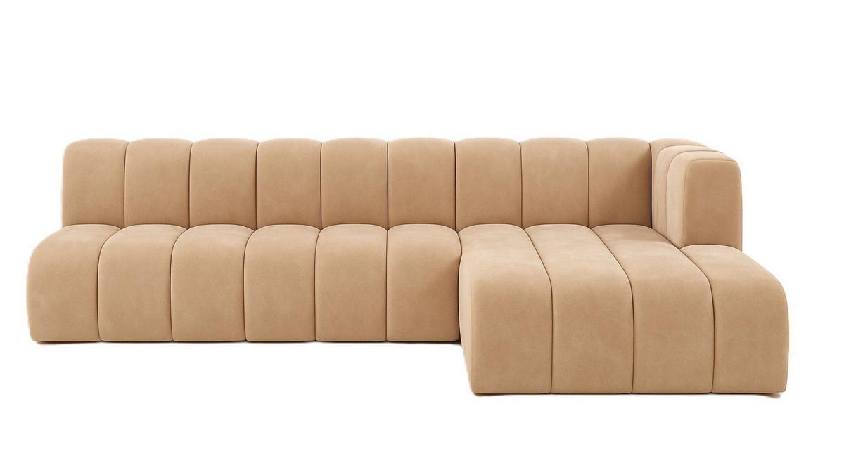 ECKSOFA GRAND L 295 cm, Stoff Salvador, Beige, Rechts - Beige, Holz (295/179cm) - Kaiser Möbel