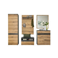 GARDEROBE 5-teilig in 250/198/38 cm - Braun, Holz (250/198/38cm) - moebel dich auf