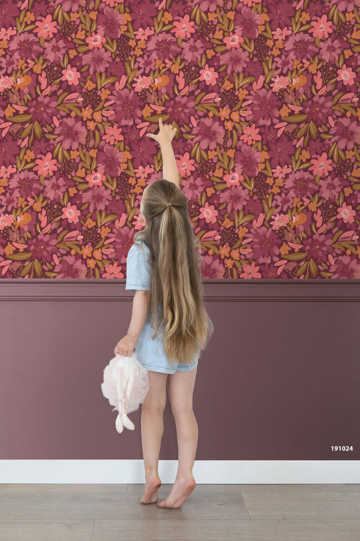 TAPETE Blumen 50 x 900 cm - Lila, Papier (50/900cm) - ESTAhome