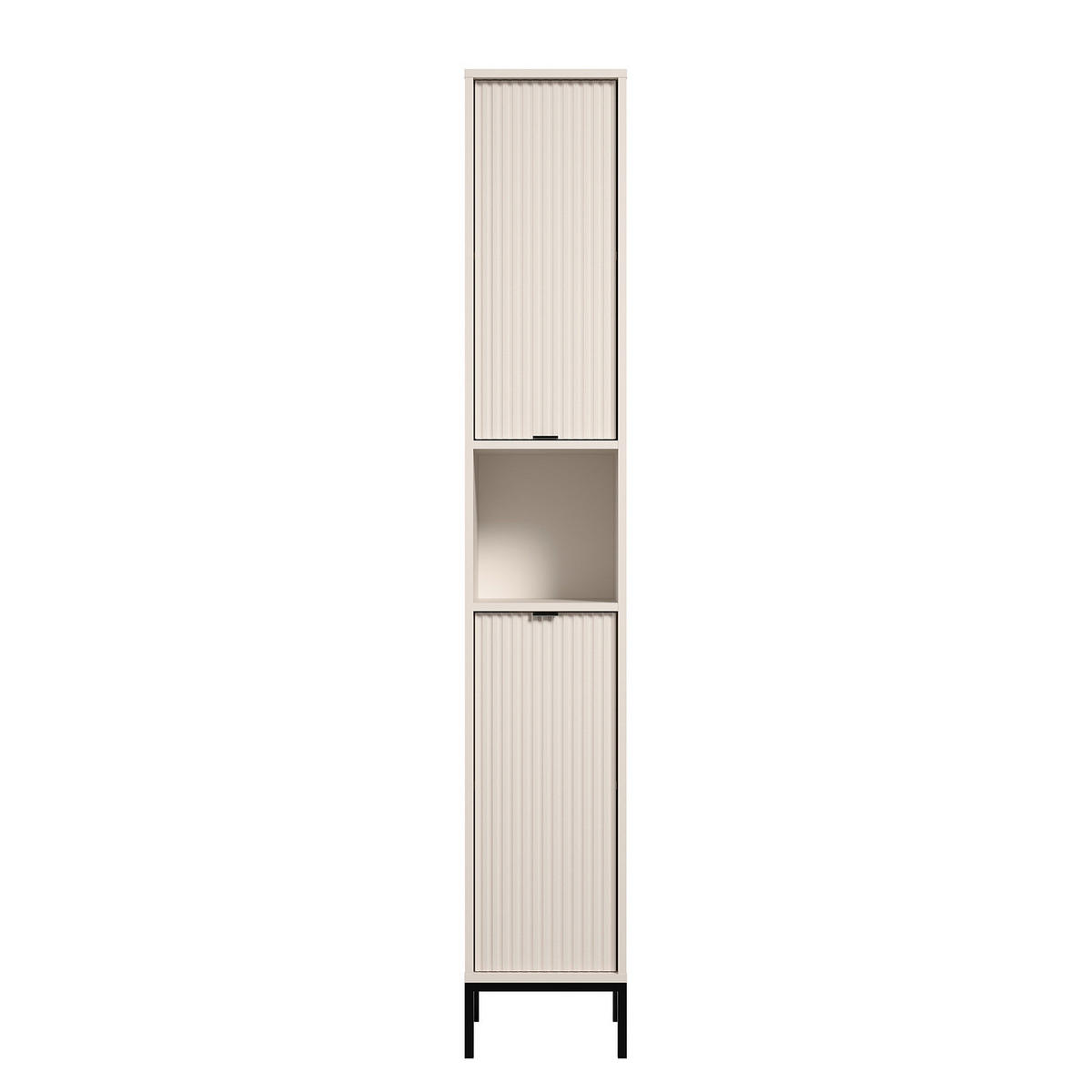 HOCHSCHRANK - MDF / Spanplatte - Kaschmir/Schwarz, Holzwerkstoff/Metall (32/195/32cm) - home24