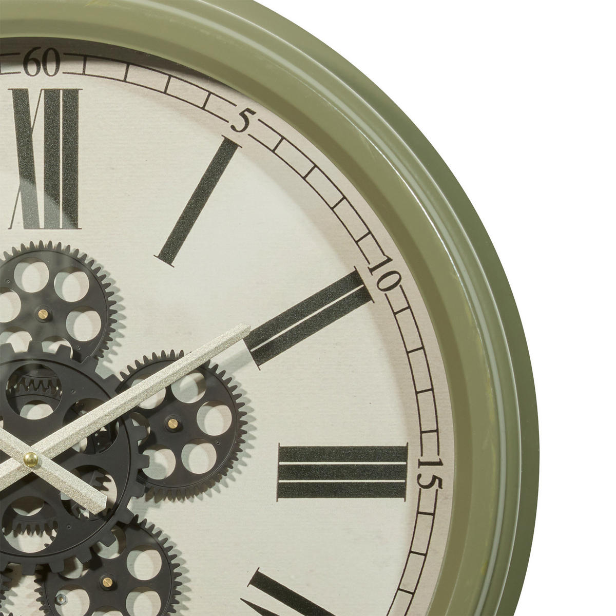 UHR Argo Metall und Glas 52,5/52,5/9 cm - Grün, Metall (52.5/9/52.5cm) - Atmosphera Createur d´interieur