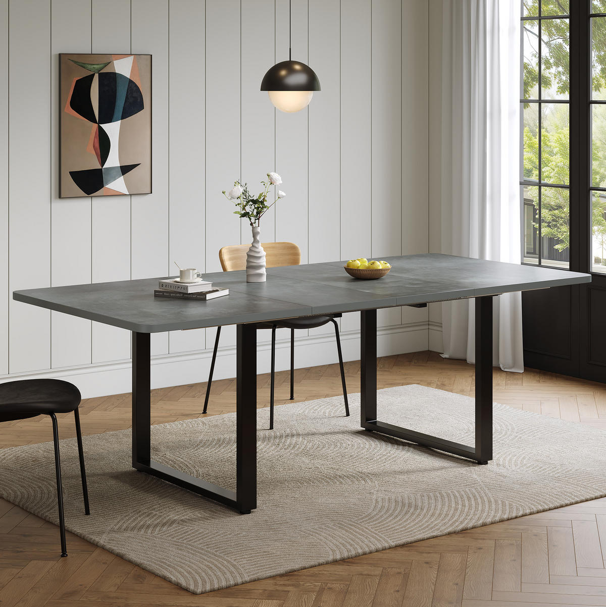 ESSTISCH, MDF ausziehbar 140–180–220/80/75 cm, 3-stufig, bis 10 Personen, Grau - Grau, Holzwerkstoff (220/80/75cm) - Redom
