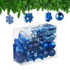 100-TLG.WEIHNACHTSKUGELN-SET - Blau, Kunststoff (30/24/12cm) - Relaxdays