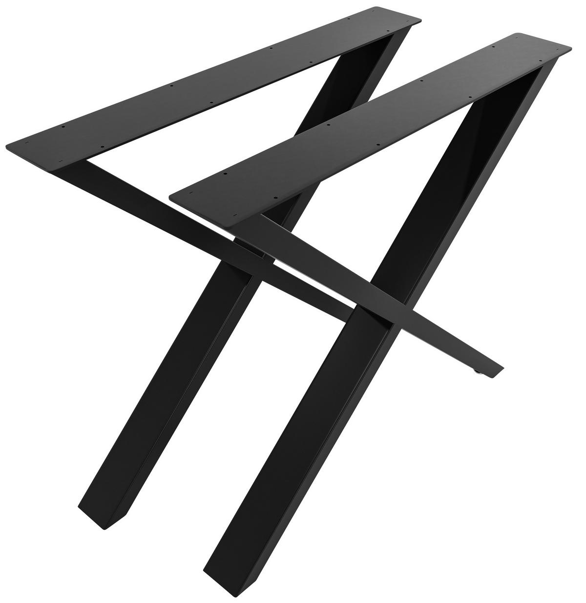 TISCHBEIN 2er Set Metall schwarz - Schwarz, Metall (8/72/70cm) - CLP