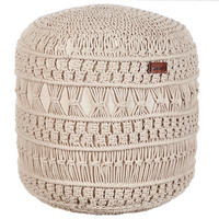 POUF Beige Thakot - Beige, Naturmaterialen (45/45/45cm) - Beliani