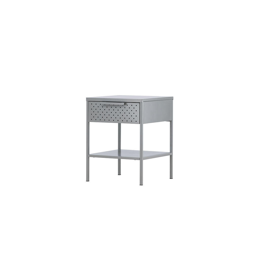 NACHTTISCH, Sacs, Hellgrau, Stahl, 40 x 40 x 52 cm - Hellgrau, Metall (40/52/40cm) - ebuy24