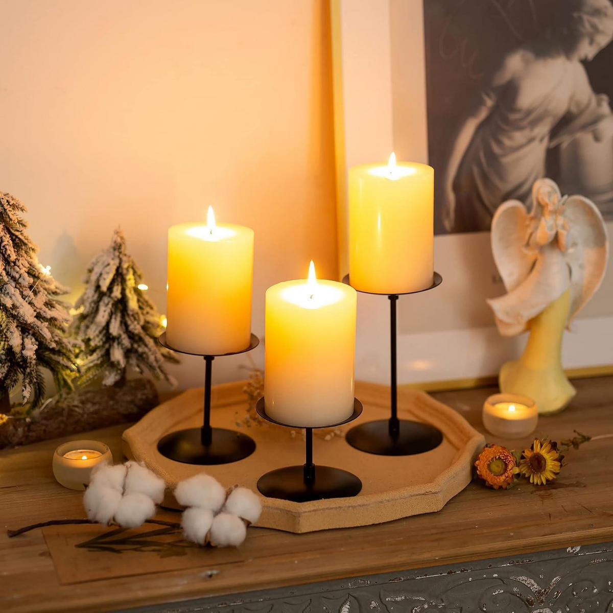 KERZENSTÄNDER 6er Set Metall Schwarz - Schwarz, Metall (9/14.6/9cm)