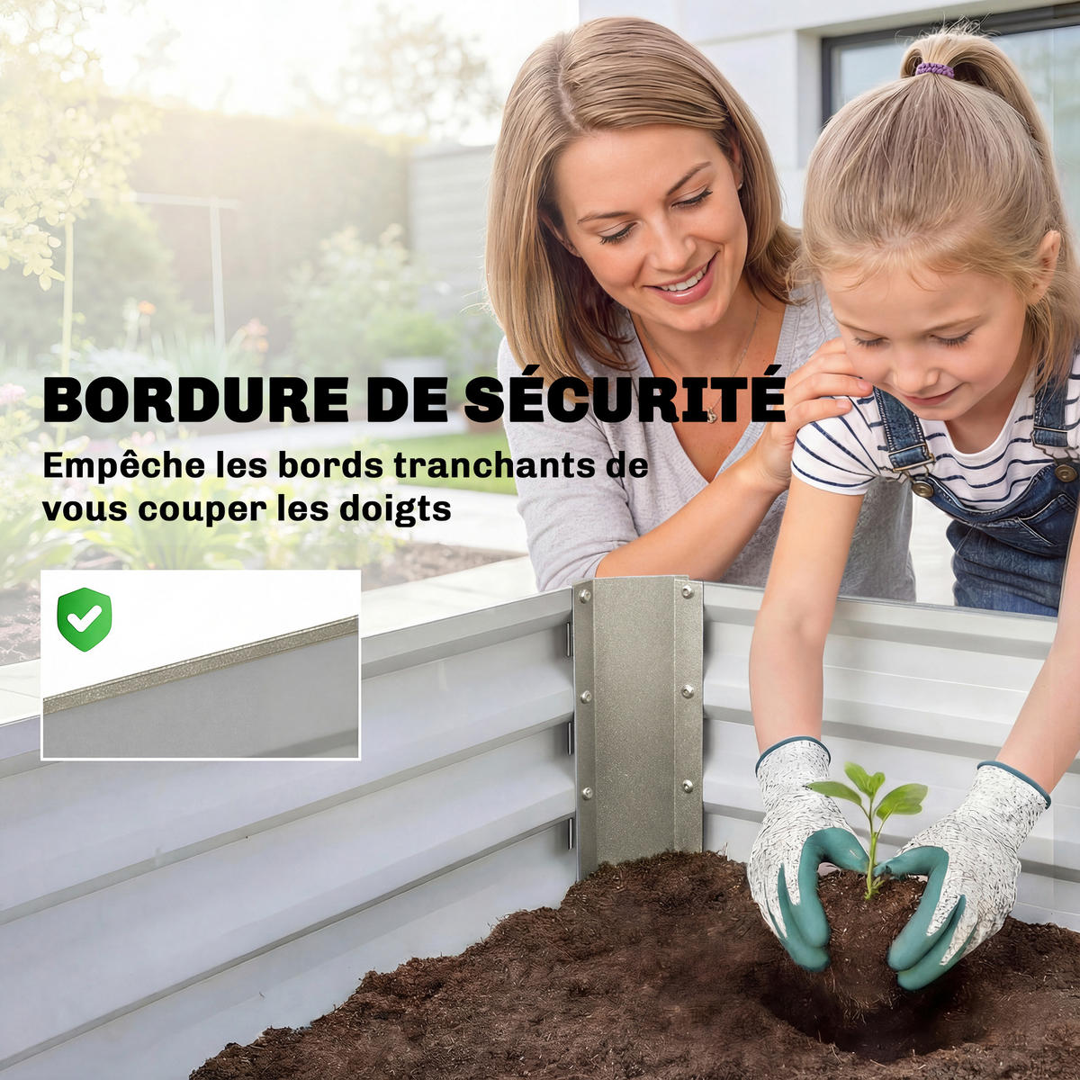 HOCHBEET DE-12297 240/40/45 cm, offener Boden, 395 L Silber - Grau, Metall (240/45/40cm) - ComfortXL