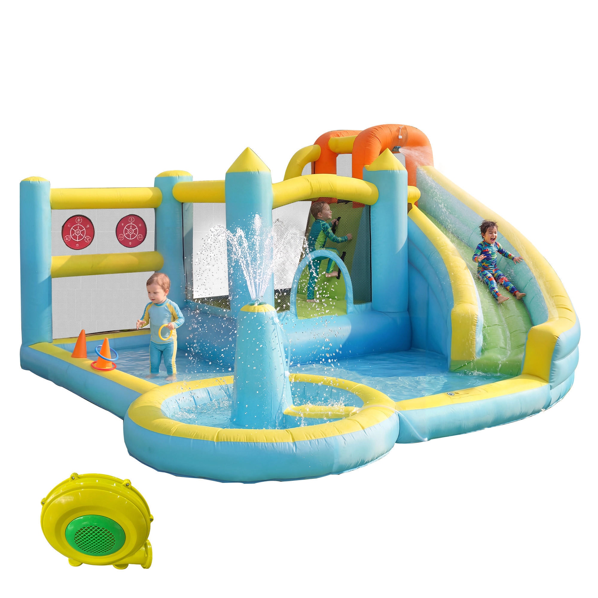 HÜPFBURG Wasserpark 430x390x210 cm - Multicolor, Textil (390/430/210cm) - LEBENLANG