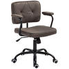 BÜROSTUHL mit Rollen, Drehstuhl, Kaffee - Schwarz, Metall (58/91/61cm) - Vinsetto