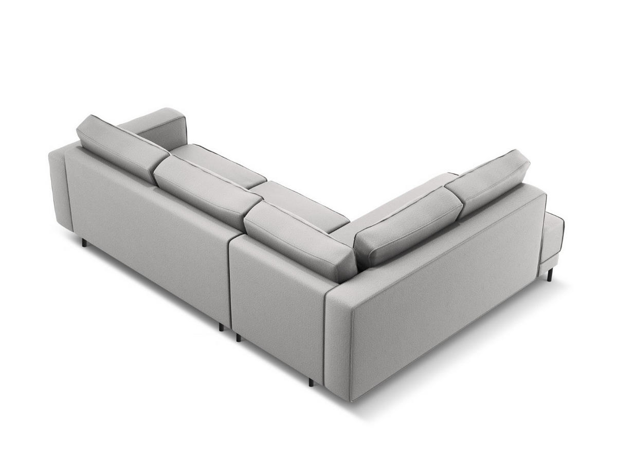 AUSKLAPPBARES-ECKSOFA links Caro aus strukturiertem Stoff hellgrau 5 Sitzplätze - Hellgrau, Textil (187/247cm) - Micadoni