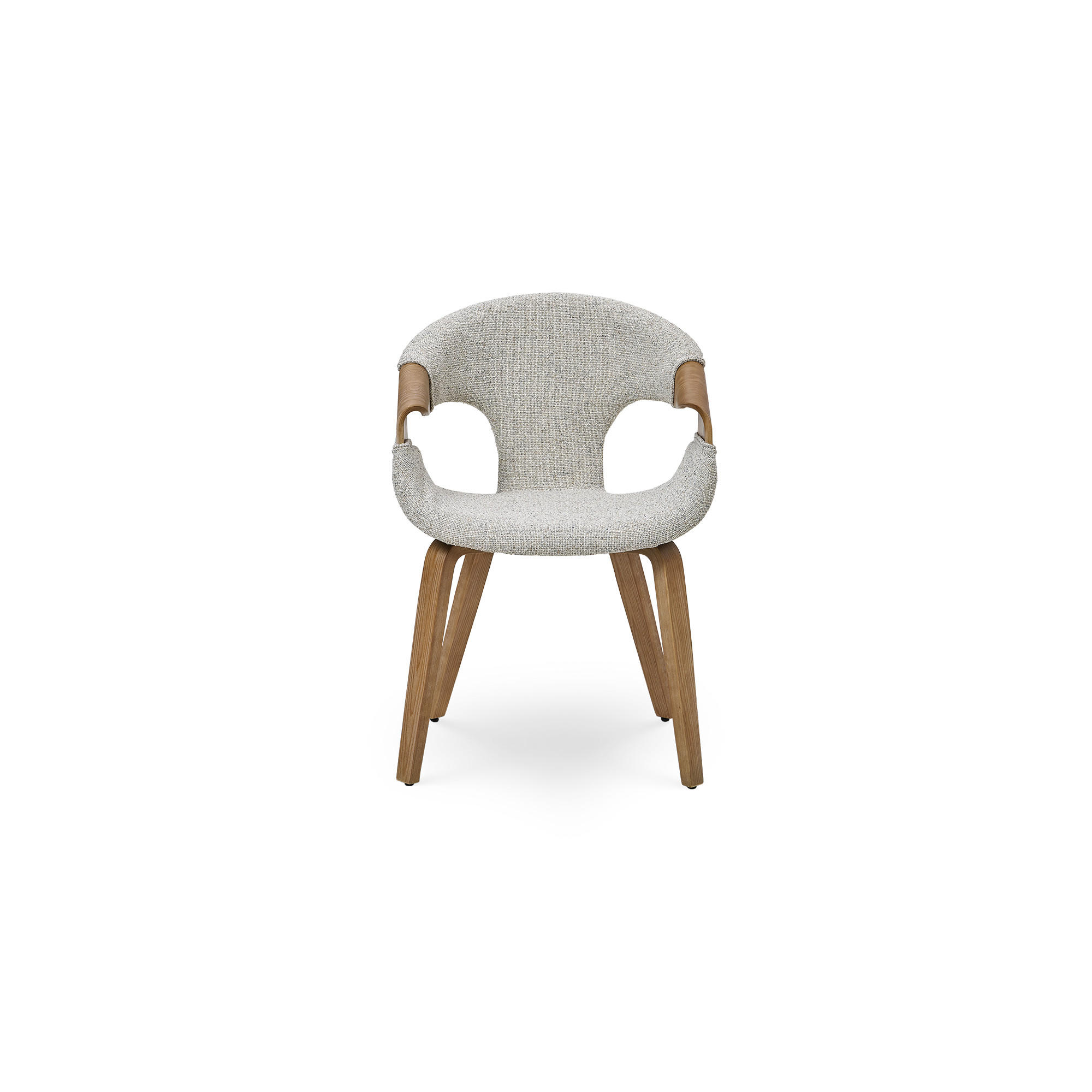 ESSZIMMERSTUHL NEST aus Sperrholz und Stoff 54,5x56x79,5 (2er-Set) - Beige, Holz/Textil (56/79.5/54.5cm) - Elementi