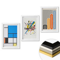 WANDBILDER 3er-Set - 20x30 cm Weißer Rahmen - Abstrakte moderne Geometrie - Weiß, Kunststoff (20/30cm) - ArtPrintCave