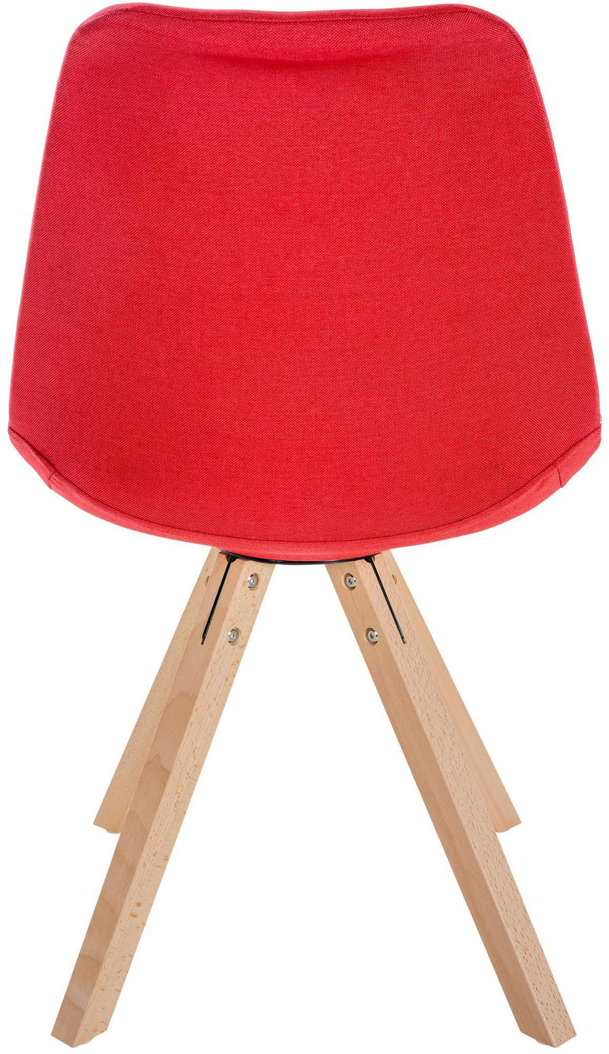 STUHL 4er Set Stoff rot - Rot/Naturfarben, Holz/Textil (48/81/54cm) - CLP