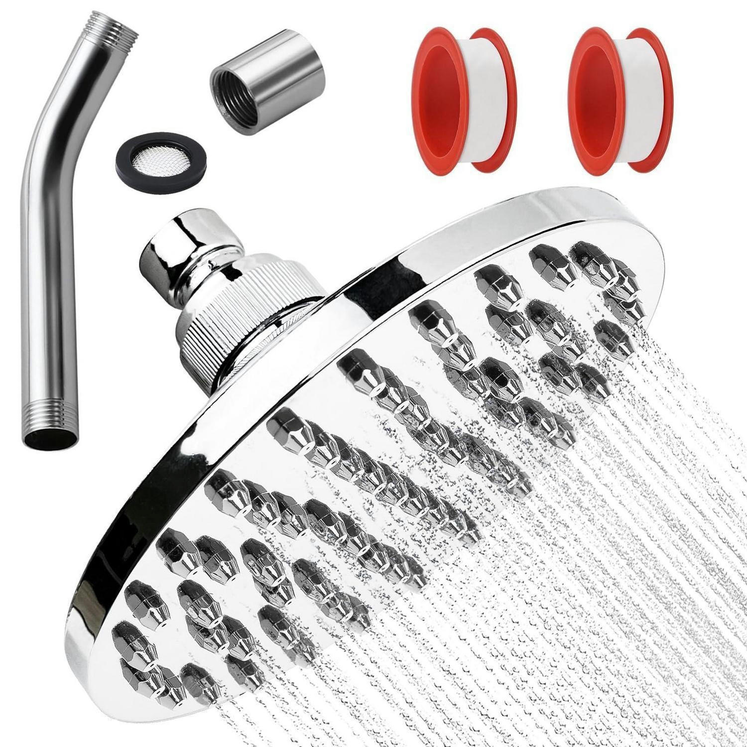 REGENDUSCHE Set 360° verstellbar 15x9 cm verchromt - Silberfarben, Metall (9/12.7/15cm)