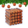 100XWEIHNACHTSKUGELN - Orange, Kunststoff (6/7/6cm) - Relaxdays