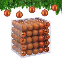 100XWEIHNACHTSKUGELN - Orange, Kunststoff (6/7/6cm) - Relaxdays