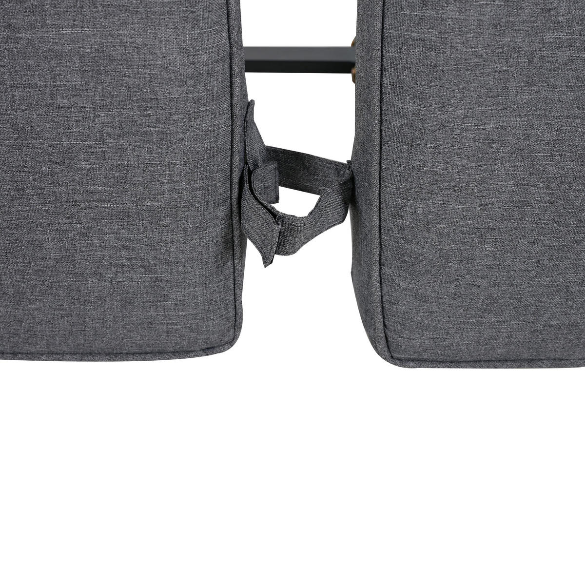 GARTENMÖBEL 186x64x76cm grau aus Stahl und Akazie, mit Kissen - Grau, Metall - Modfu