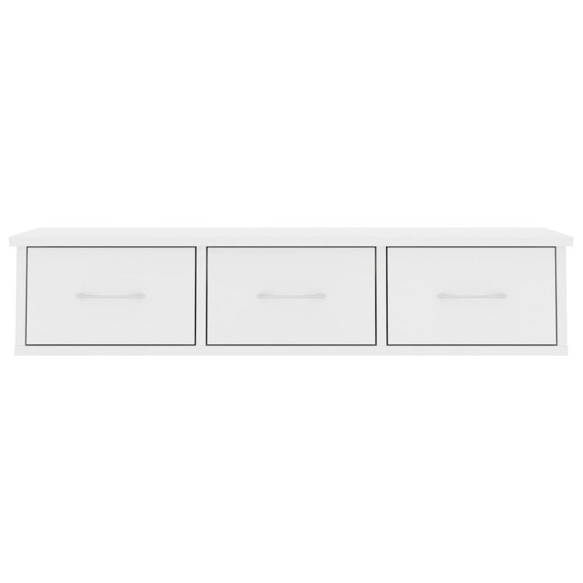 WAND-SCHUBLADENREGAL Weiss 88/26/18,5 Cm Holzwerkstoff - Weiß, Holzwerkstoff (26/18.5/88cm) - vidaXL