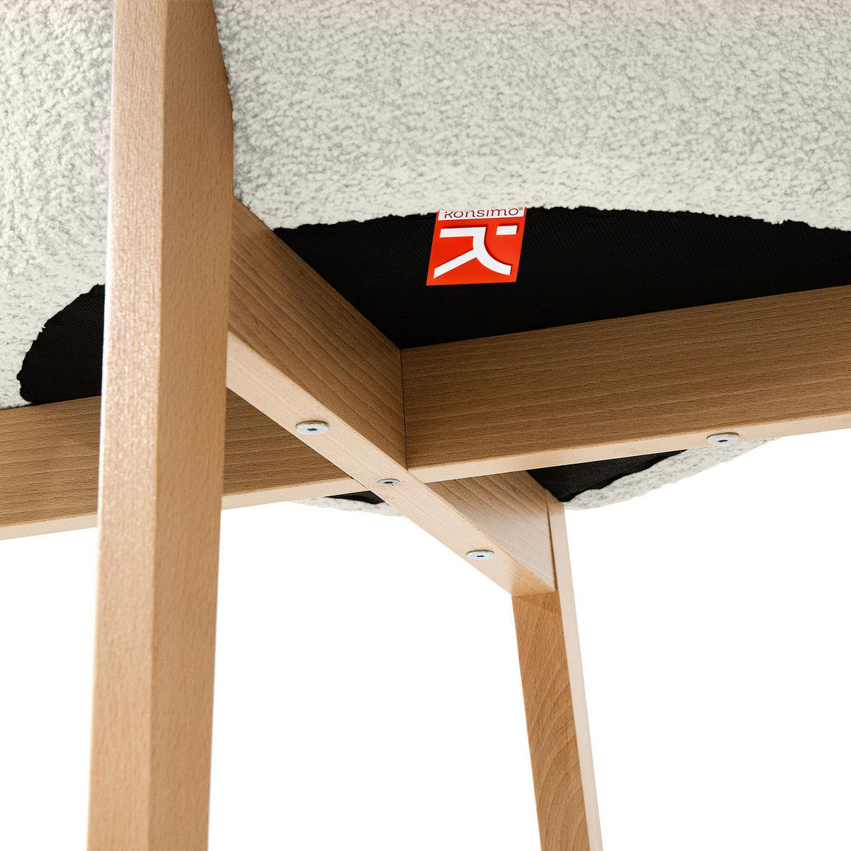 POLSTERSTUHL LONIS Esszimmerstühle 2er Set - Eichefarben/Weiß, Holz/Textil (55/82/54cm) - KONSIMO®