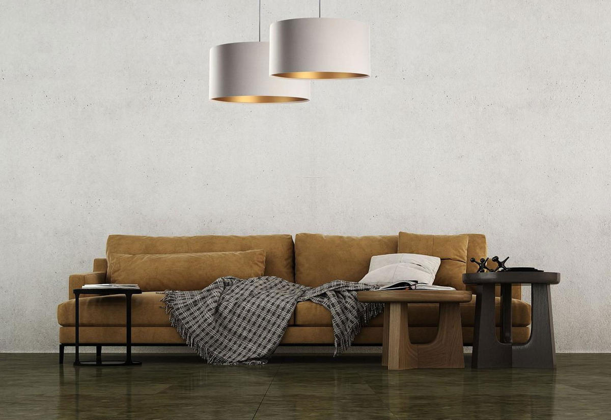 HÄNGELEUCHTE Gold 50/25 cm - Beige/Goldfarben, Kunststoff (50/0.8/25cm) - ONZENO