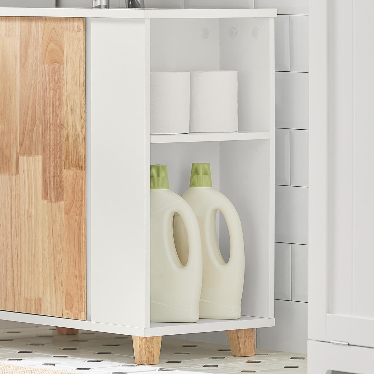 WASCHBECKENUNTERSCHRANK Weiß - Weiß, Holz/Holzwerkstoff (59/60/29cm) - SoBuy