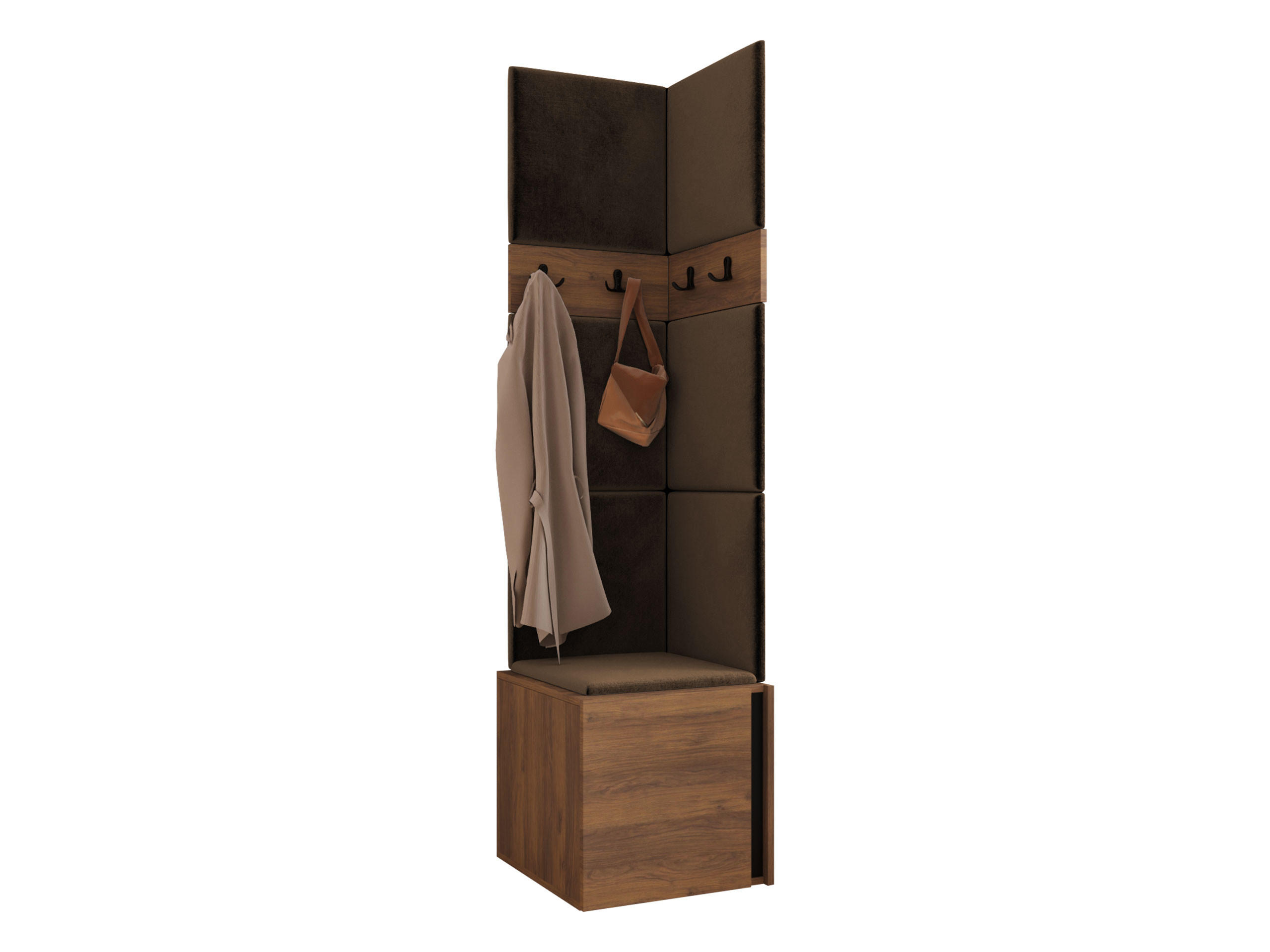 GARDEROBEN-SET Orion XXI - Nussbaumfarben/Braun, Holzwerkstoff/Kunststoff (42/186/46cm) - MIRJAN24