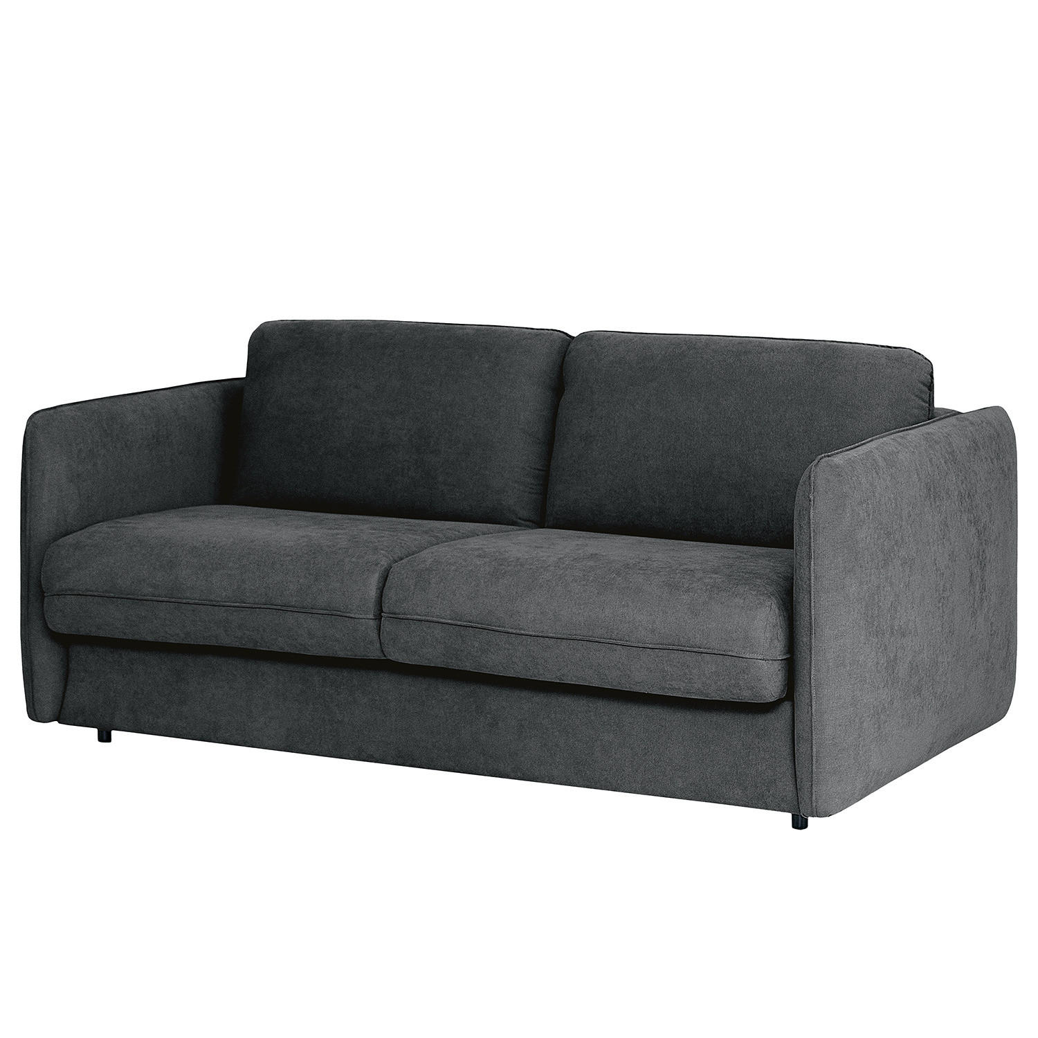 SCHLAFSOFA mit Matratze - Schwarz/Graphitfarben, Kunststoff/Textil (194/86/104cm) - home24