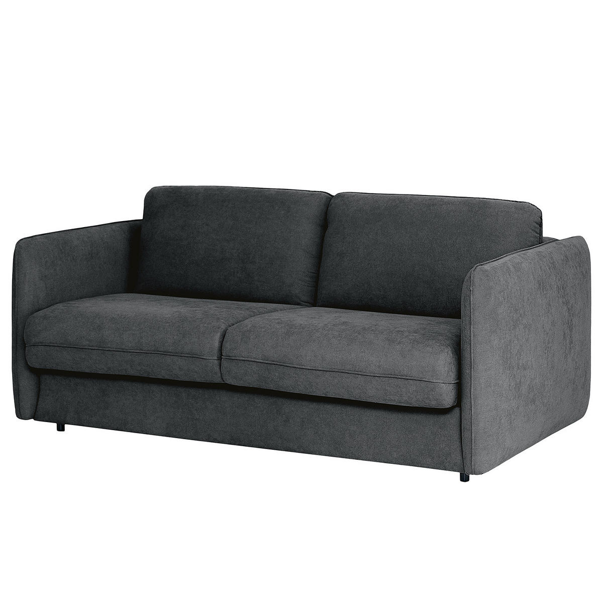 SCHLAFSOFA mit Matratze - Schwarz/Graphitfarben, Kunststoff/Textil (194/86/104cm) - home24