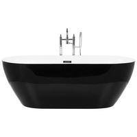 BADEWANNE FREISTEHEND 75x160x58 cm schwarz Carrera - Schwarz, Kunststoff (75/58/160cm) - Beliani